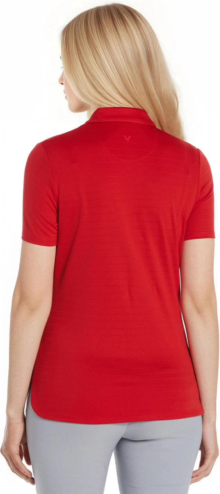 Callaway Golf Cgw761 Women’s Eco Horizontal Textured Polo - Salsa - Ladies s