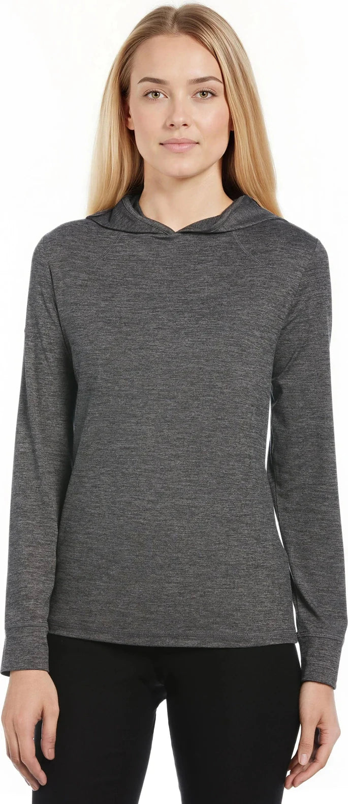 Callaway Golf Cgw773 Women’s Long Sleeve Soft Touch Hoodie - Black Heather - Ladies s