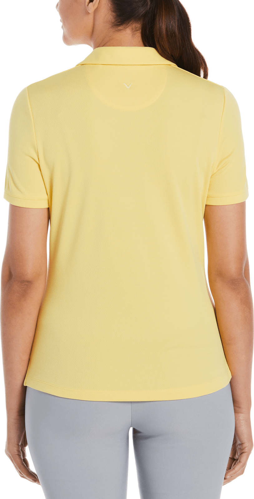 Callaway Golf Cgw780 Short Sleeve Women’s Micro Texture Polo - Banana Cream