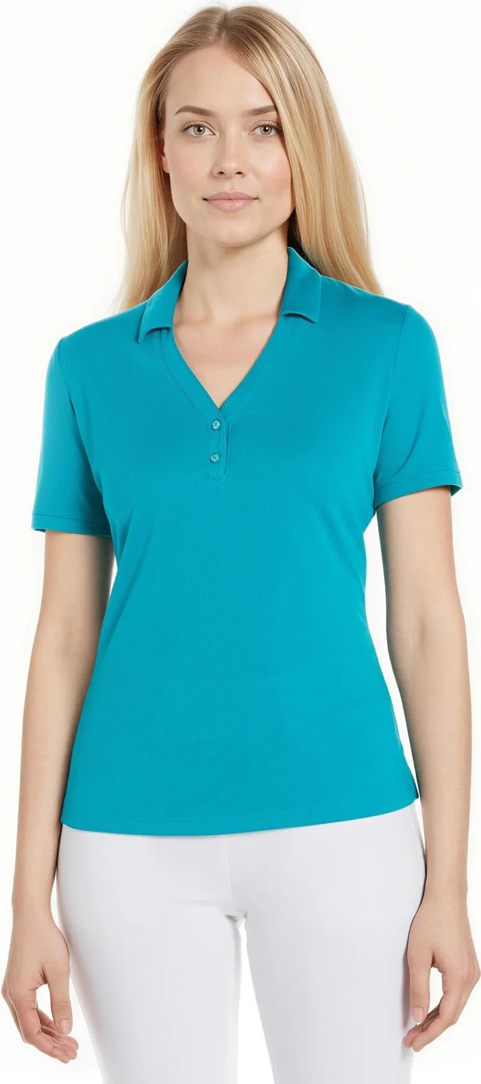 Callaway Golf Cgw780 Short Sleeve Women’s Micro Texture Polo - Tile Blue - Ladies s