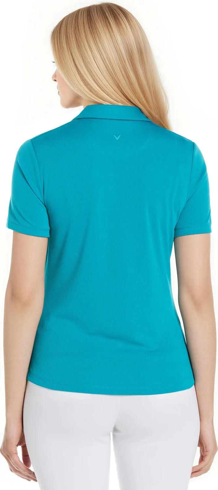 Callaway Golf Cgw780 Short Sleeve Women’s Micro Texture Polo - Tile Blue - Ladies s