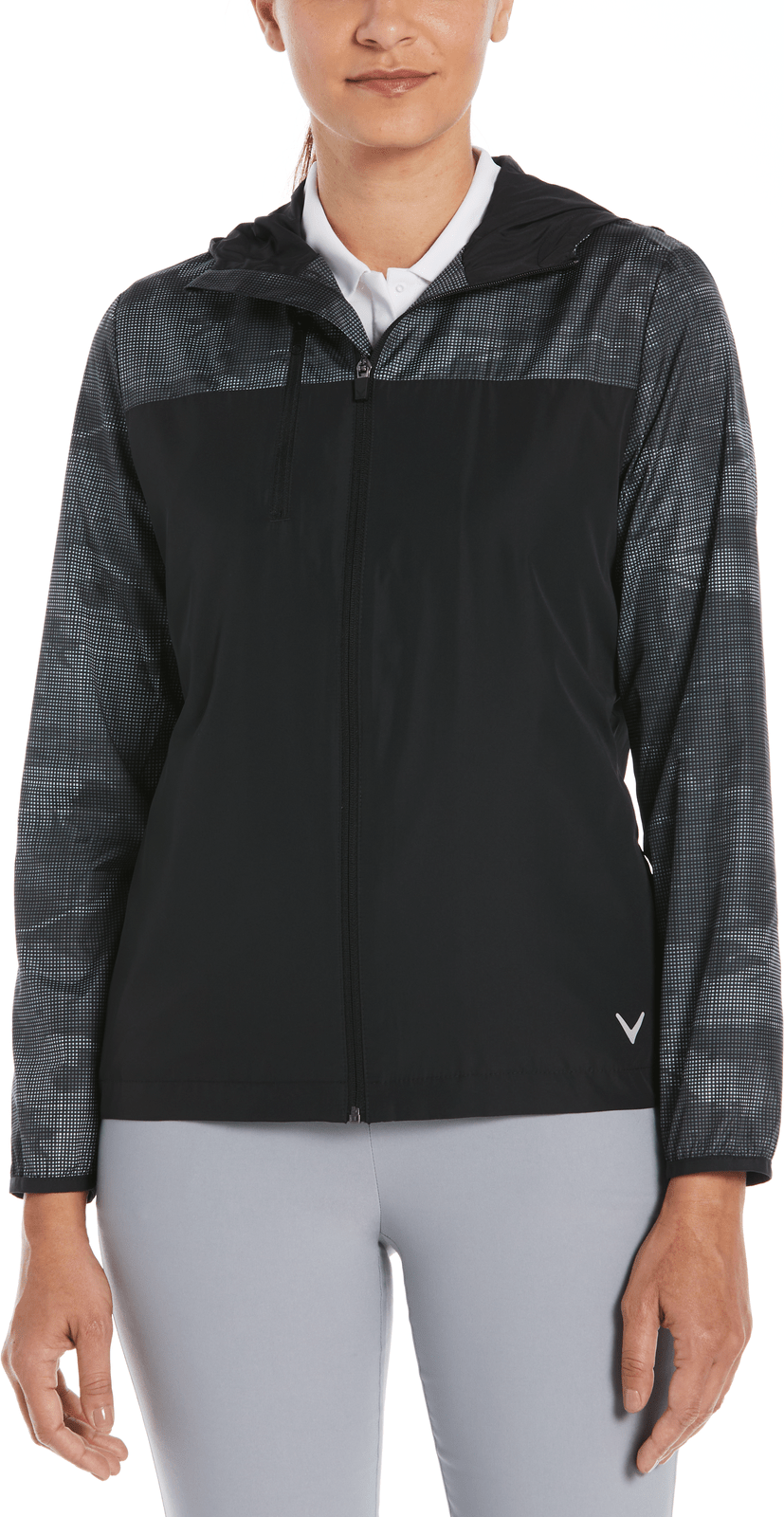 Callaway Golf Cgw787 Long Sleeve Women’s Packable Wind Jacket - Caviar