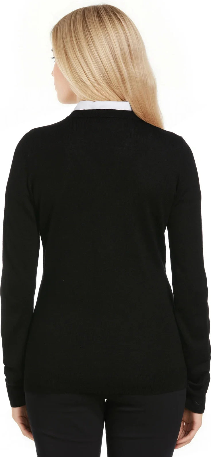 Callaway Golf Cgw789 Women’s Long Sleeve V-neck Sweater - Black Ink - Ladies s