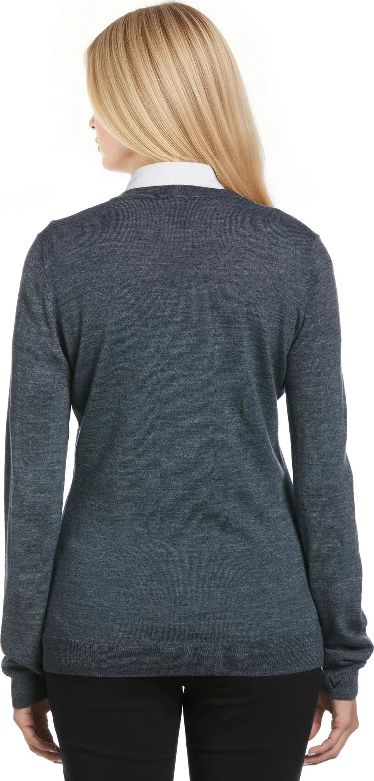 Callaway Golf Cgw789 Women’s Long Sleeve V-neck Sweater - Steel Heather - Ladies s