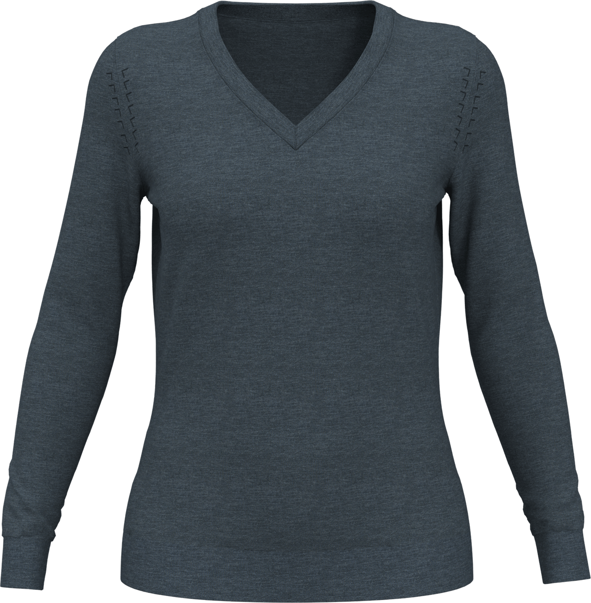 Callaway Golf Cgw789 Women’s Long Sleeve V-neck Sweater - Steel Heather