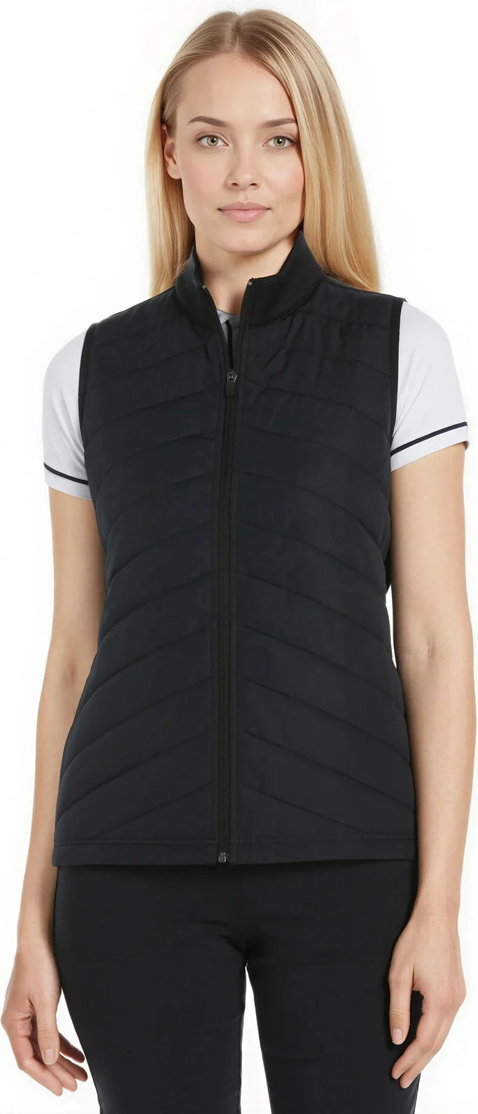Callaway Golf Cgw791 Women’s Sleeveless Quilted Puffer Vest - Black - Ladies s