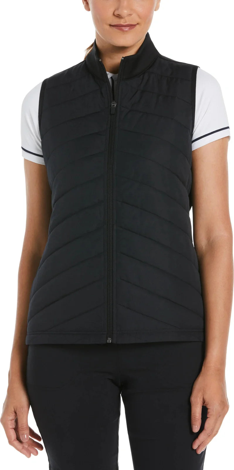 Callaway Golf Cgw791 Women’s Sleeveless Quilted Puffer Vest - Black