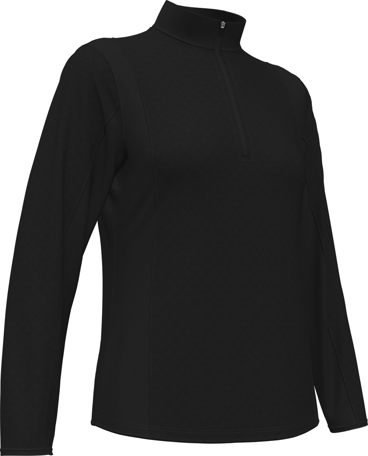 Callaway Golf Cgw793 Women’s Mid-weight Diamond Quilted Fleece 1/4 Zip - Black