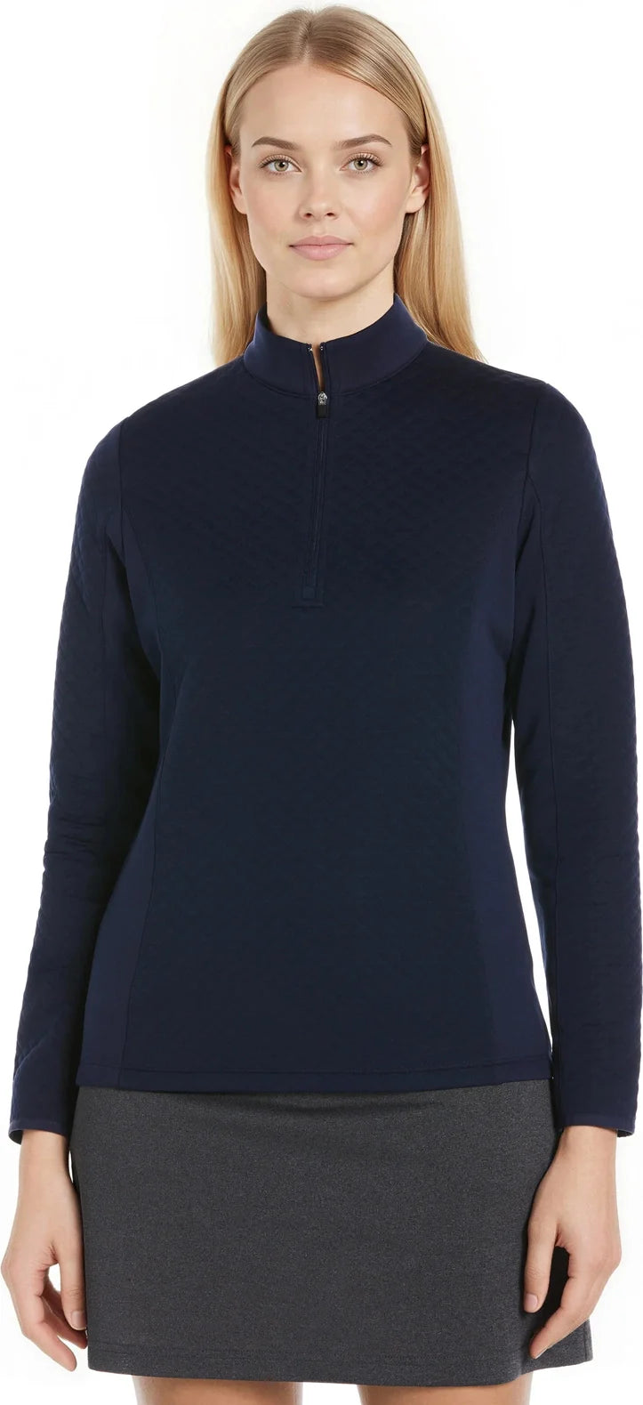 Callaway Golf Cgw793 Women’s Mid-weight Diamond Quilted Fleece 1/4 Zip - Peacoat - Ladies s