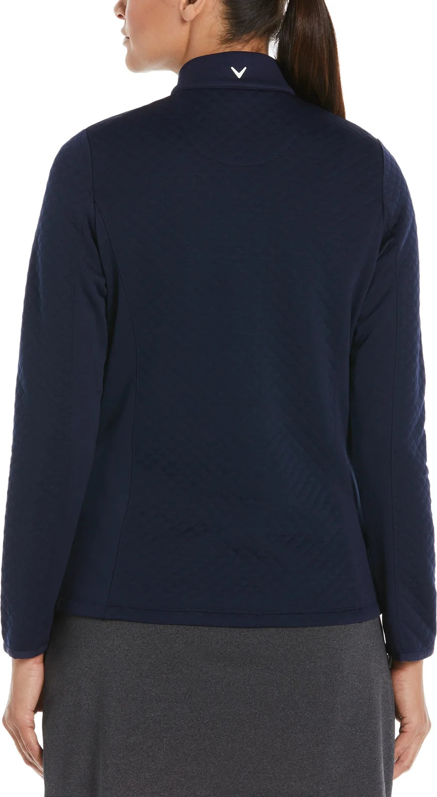 Callaway Golf Cgw793 Women’s Mid-weight Diamond Quilted Fleece 1/4 Zip - Peacoat