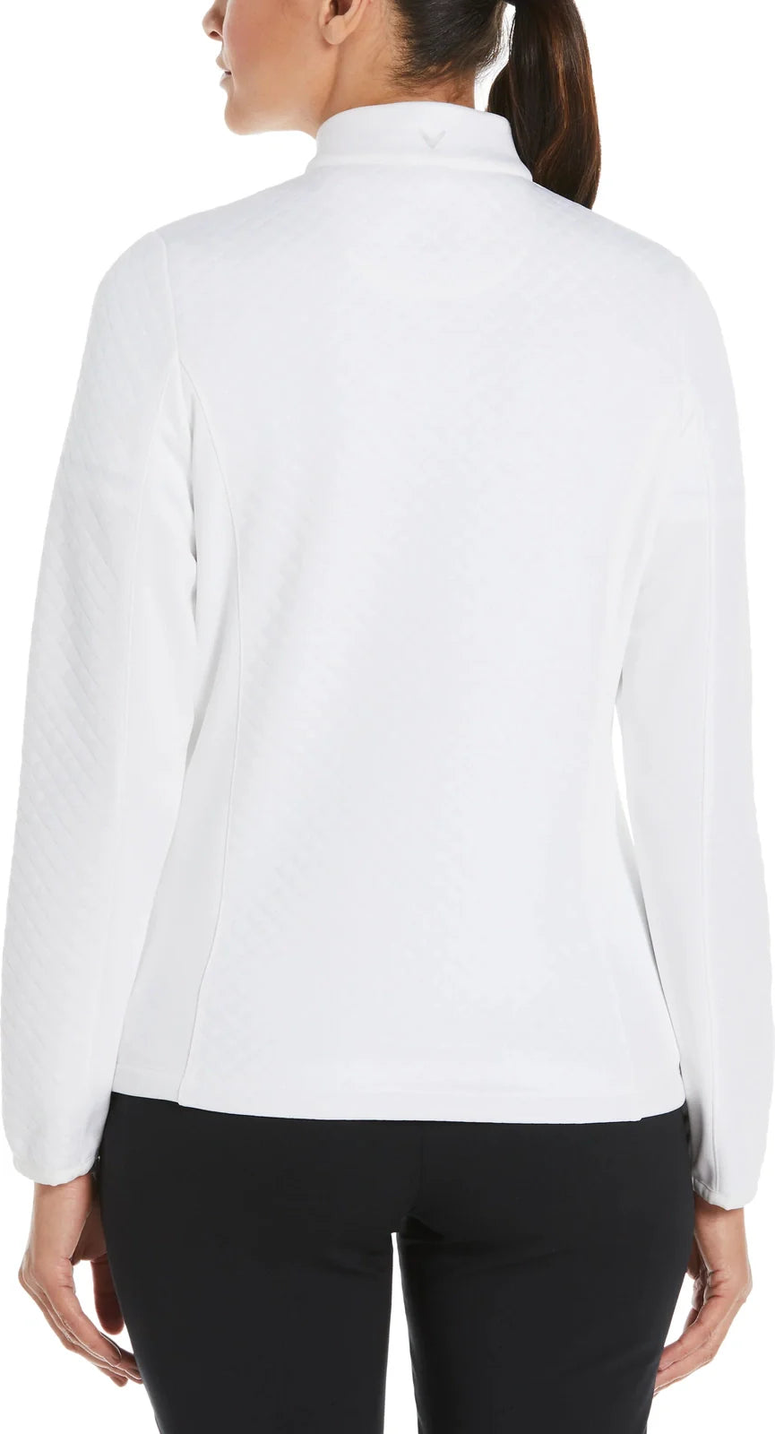 Callaway Golf Cgw793 Women’s Mid-weight Diamond Quilted Fleece 1/4 Zip - White