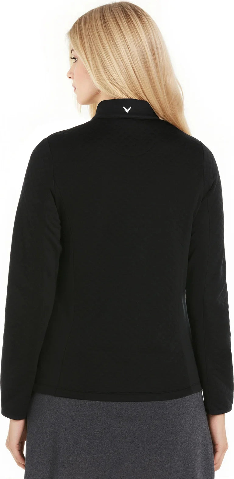 Callaway Golf Cgw793 Women’s Mid-weight Diamond Quilted Fleece 1/4 Zip - Black - Ladies s