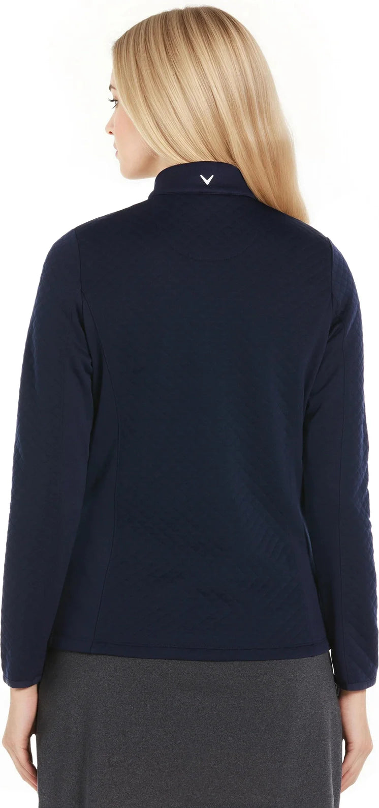Callaway Golf Cgw793 Women’s Mid-weight Diamond Quilted Fleece 1/4 Zip - Peacoat - Ladies s
