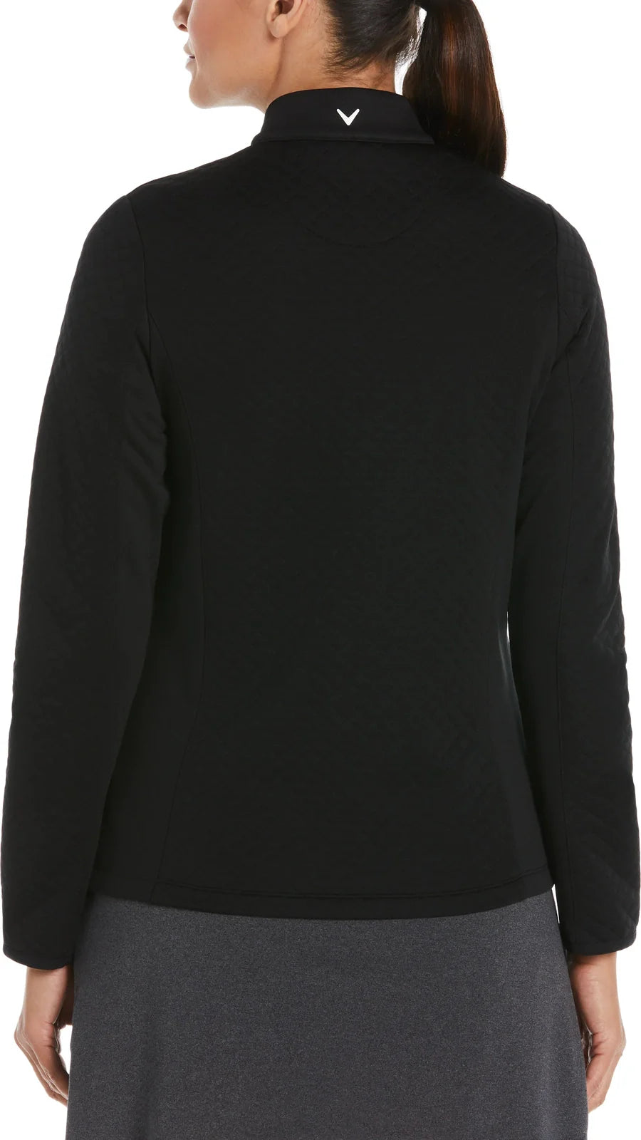 Callaway Golf Cgw793 Women’s Mid-weight Diamond Quilted Fleece 1/4 Zip - Black