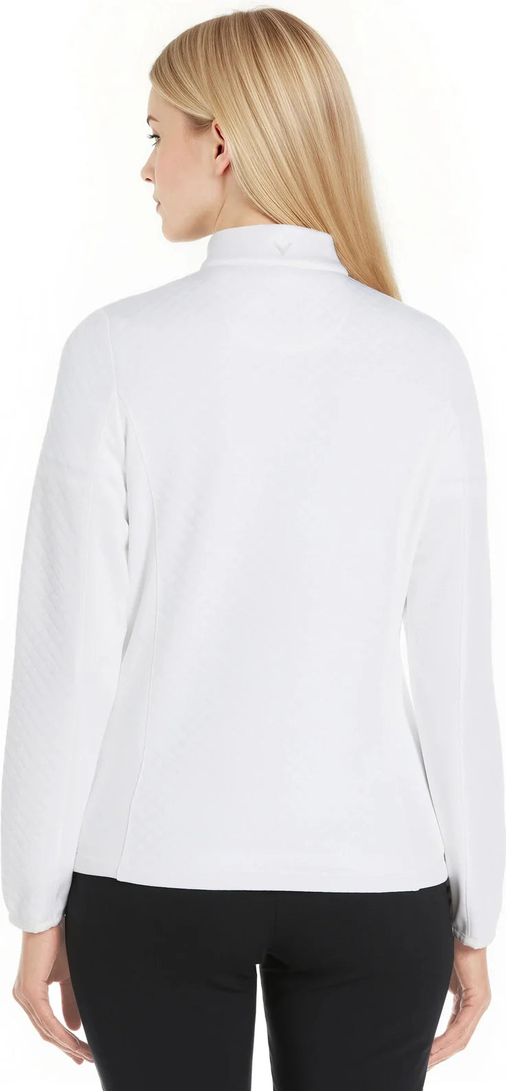 Callaway Golf Cgw793 Women’s Mid-weight Diamond Quilted Fleece 1/4 Zip - White - Ladies s
