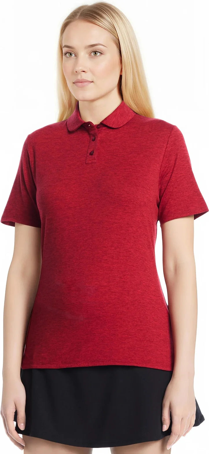 Callaway Golf Cgw808 Heather Knit Short Sleeve Polo - Med Red Htr - Ladies s