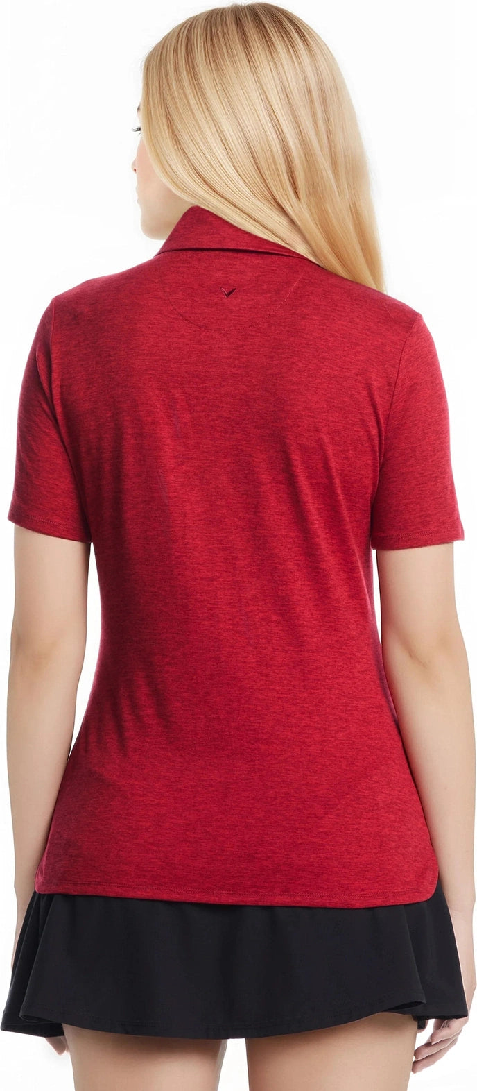 Callaway Golf Cgw808 Heather Knit Short Sleeve Polo - Med Red Htr - Ladies s