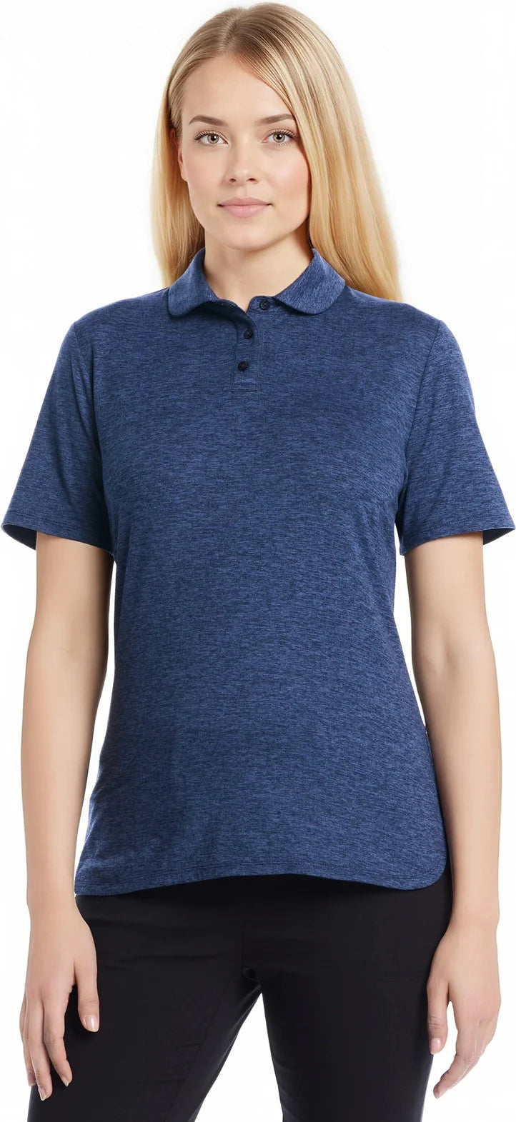 Callaway Golf Cgw808 Heather Knit Short Sleeve Polo - Peacoat - Ladies s