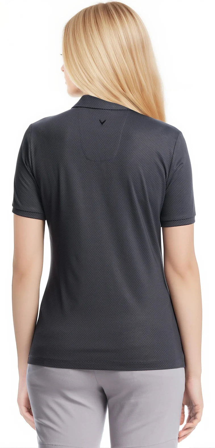 Callaway Golf Cgw809 Mini Geometric Printed Short Sleeve Polo - Black - Ladies s