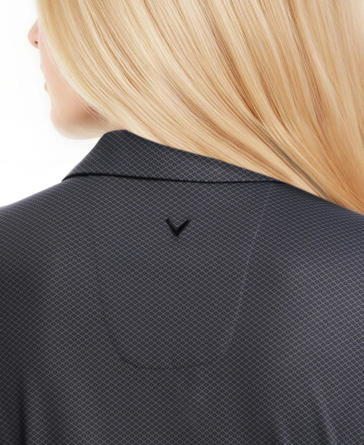 Callaway Golf Cgw809 Mini Geometric Printed Short Sleeve Polo - Black