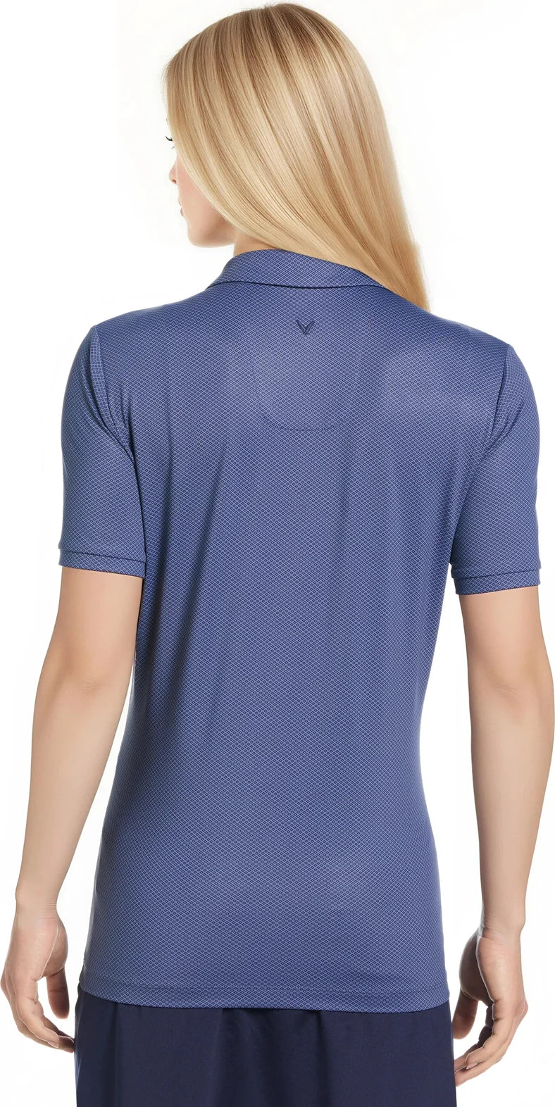 Callaway Golf Cgw809 Mini Geometric Printed Short Sleeve Polo - Peacoat - Ladies s