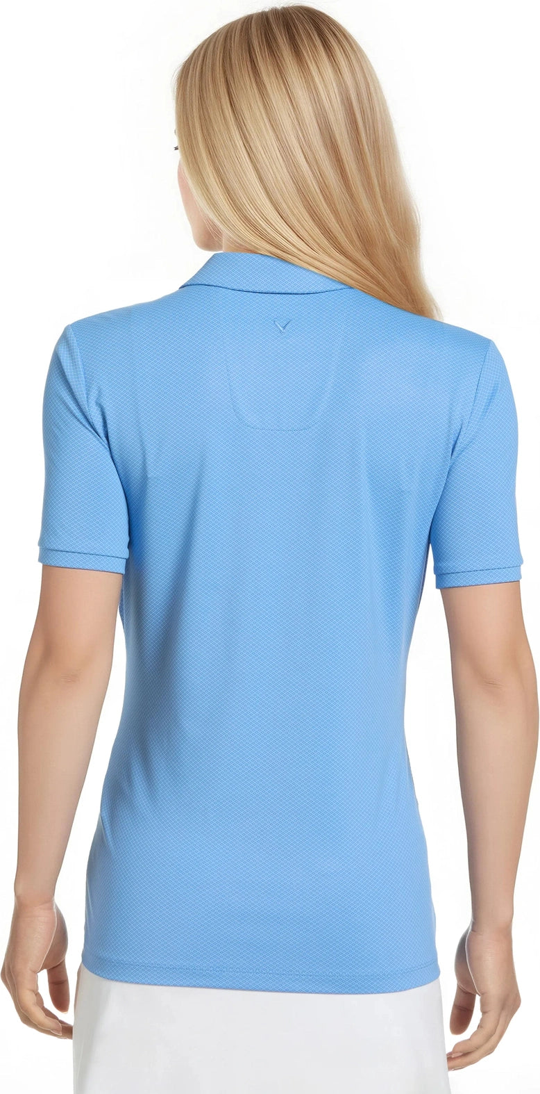 Callaway Golf Cgw809 Mini Geometric Printed Short Sleeve Polo - Vista Blue - Ladies s