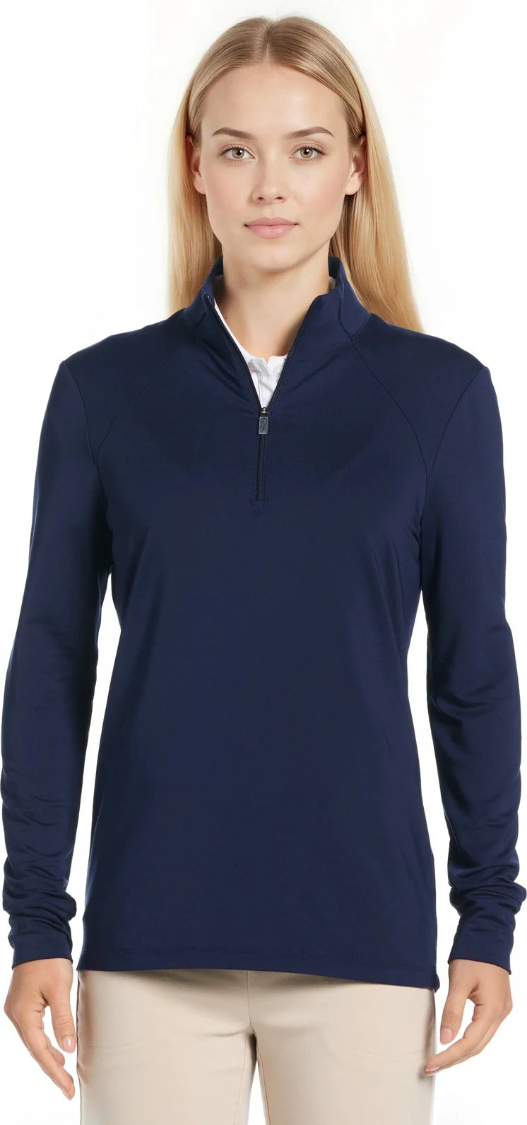 Callaway Golf Cgw812 Quarter Zip Baby French Terry Long Sleeve Jacket - Peacoat - Ladies s