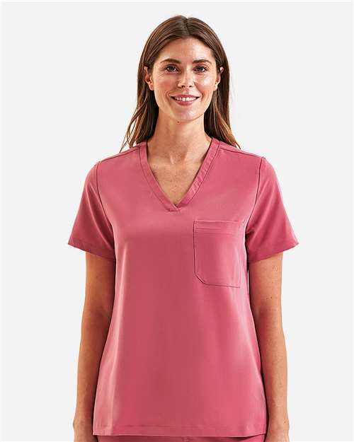 Calm Pink Women's Limitless V-Neck Stretch Scrub Top - NN300