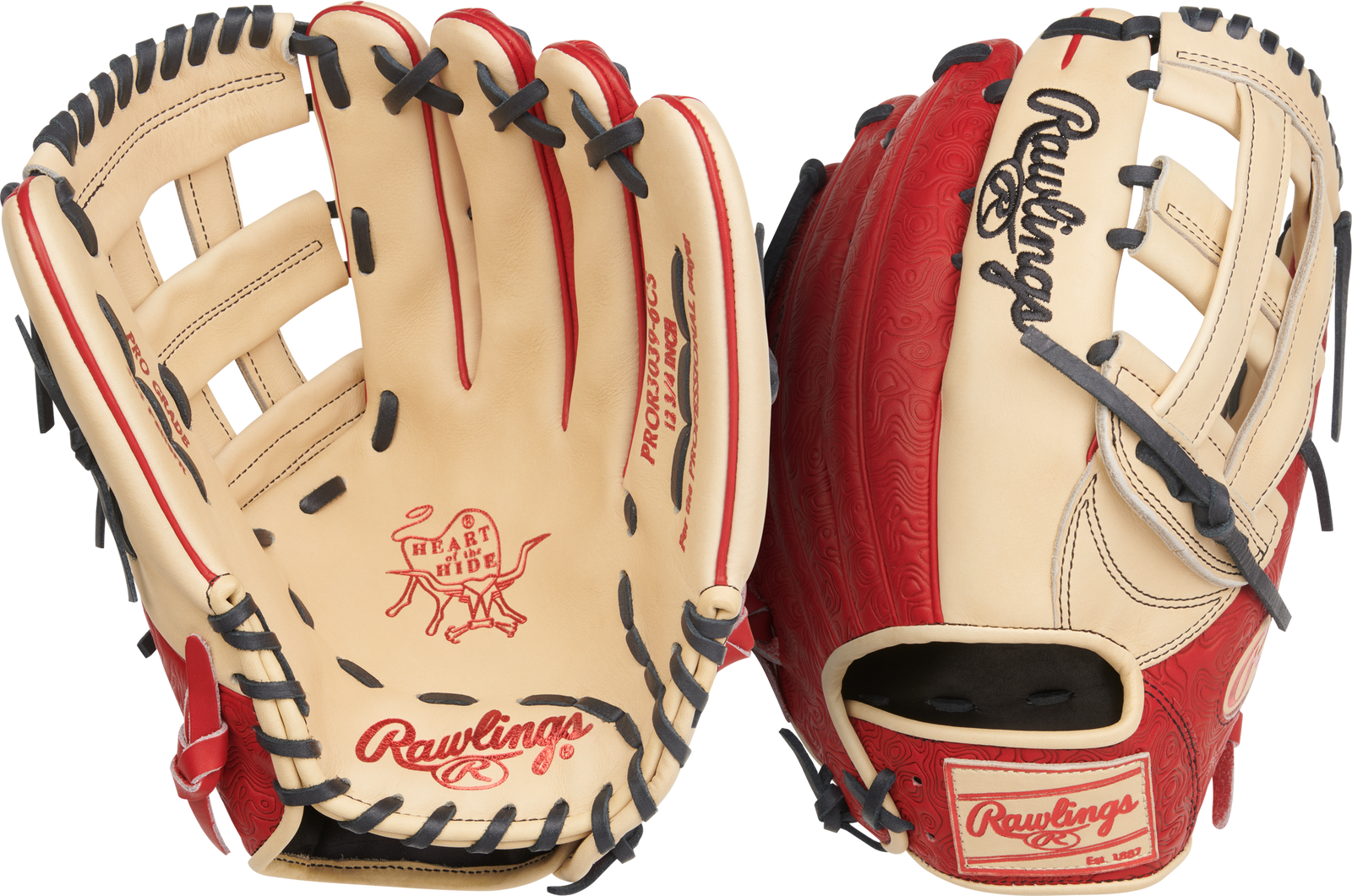 Camel Rawlings Heart of the Hide 12.75 in Baseball  Glove, Outfield  grouped