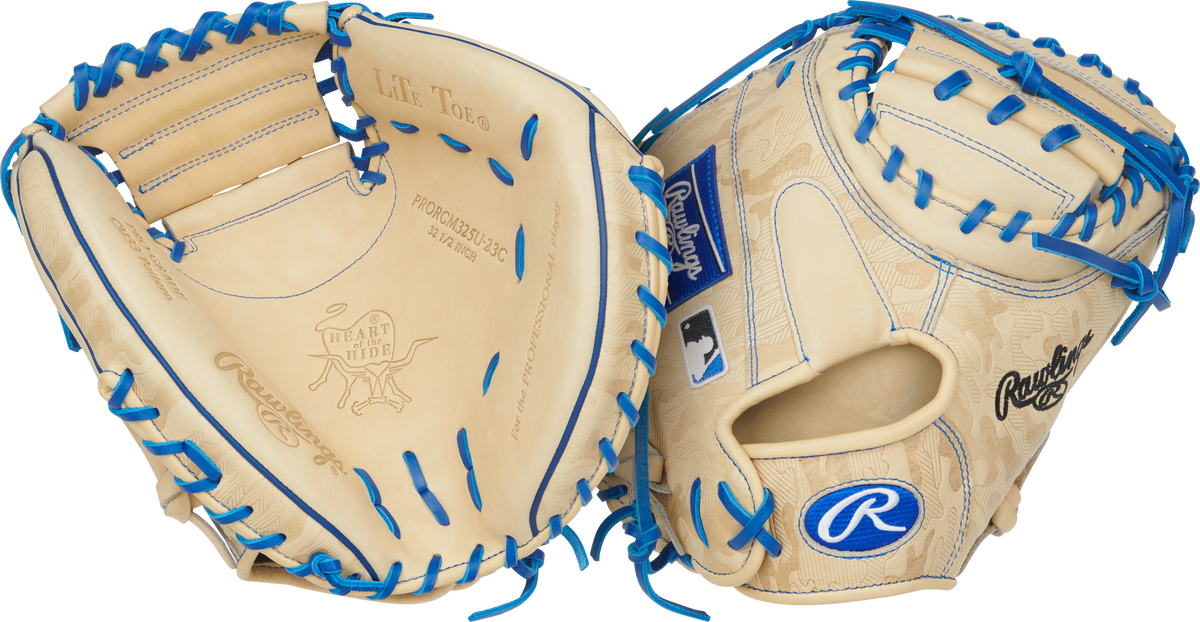 Camel/Blue Rawlings Heart of the Hide 32.5 in Baseball  Glove, Catcher