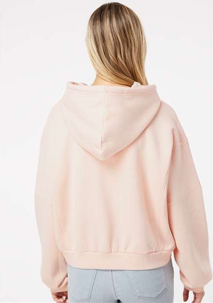 Cameo Pink Women&#39;s Sueded Fleece Crop Hooded Sweatshirt - W21751