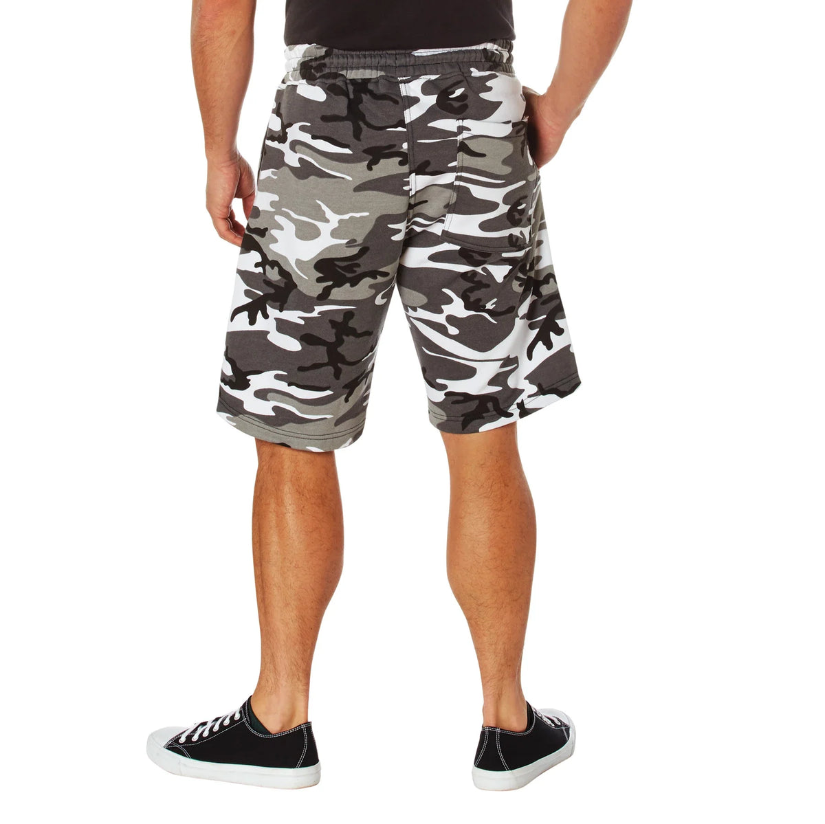 Camo and Solid Color Sweatshorts