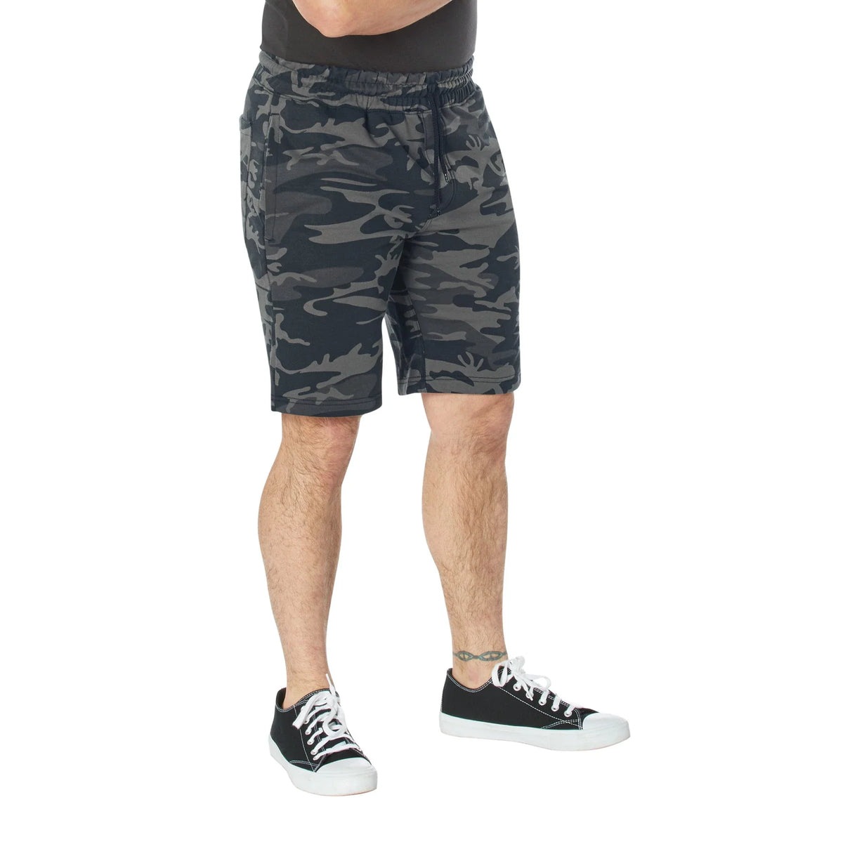Camo and Solid Color Sweatshorts