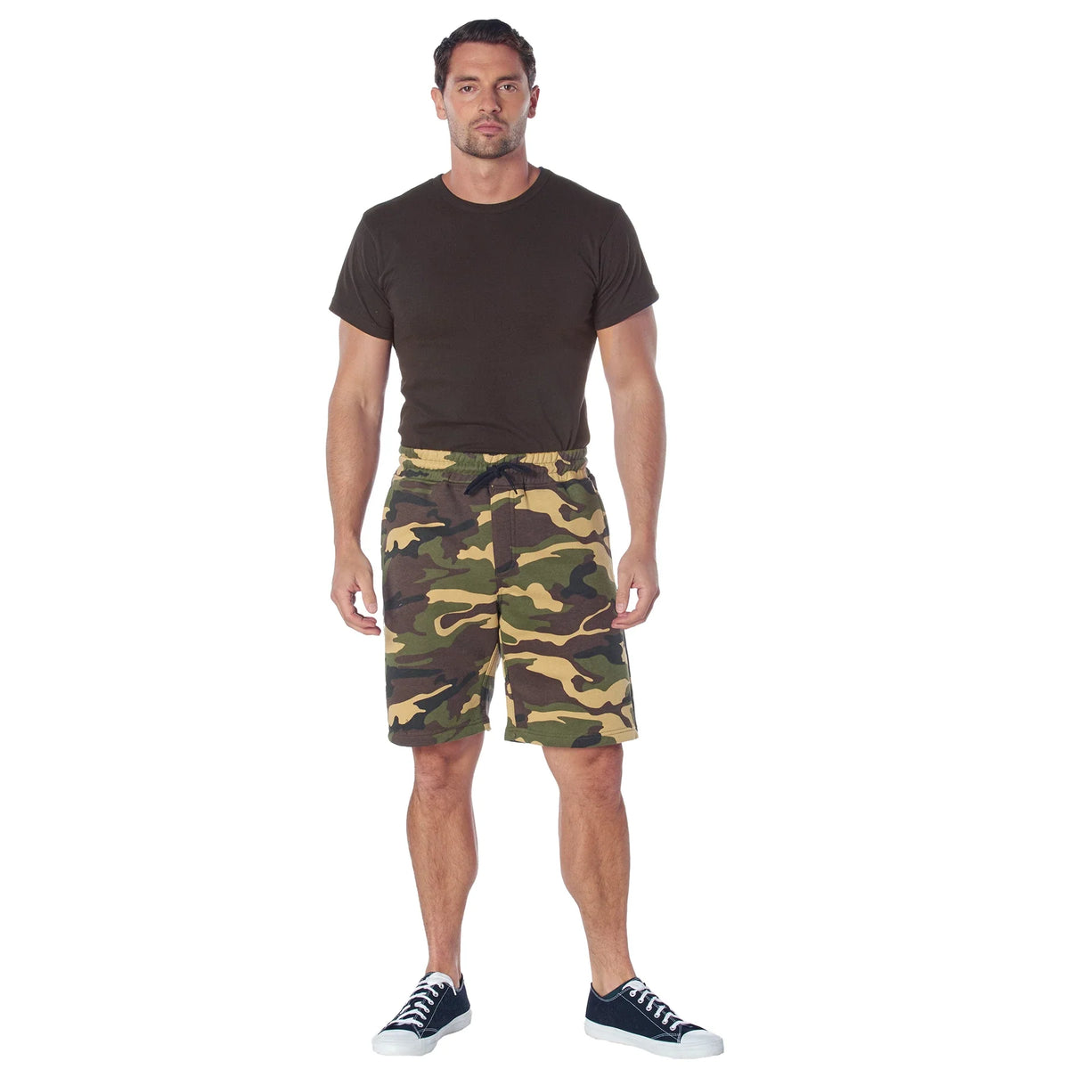 Camo and Solid Color Sweatshorts