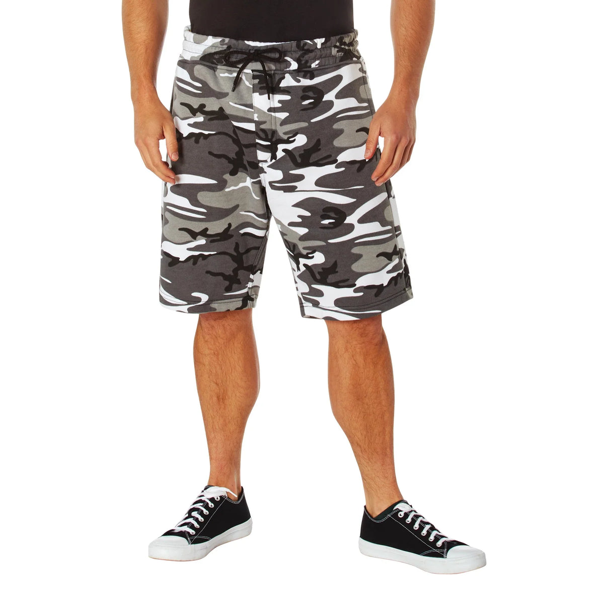 Camo and Solid Color Sweatshorts