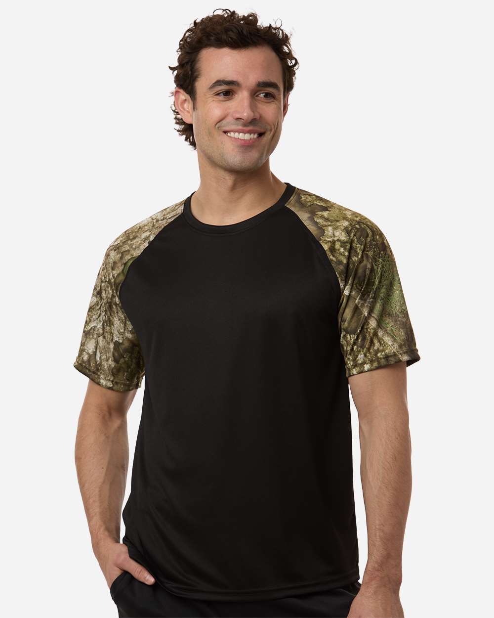 Camo/ Black Unisex Realtree® Performance Colorblock T-Shirt - RT2103