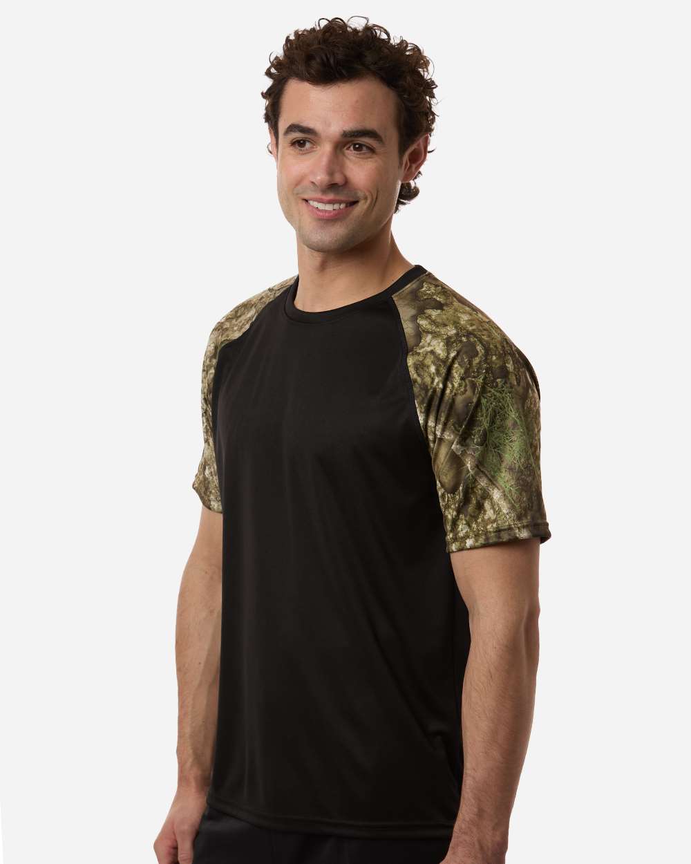 Camo/ Black Unisex Realtree® Performance Colorblock T-Shirt - RT2103