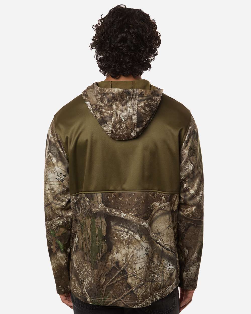 Camo/ Green Unisex Realtree® Performance Colorblocked Full-Zip Hooded Sweatshirt - RT5204