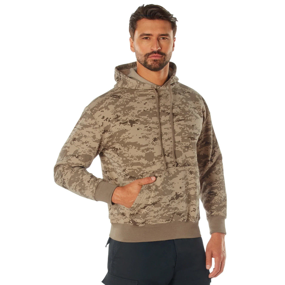 Camo Pullover Hooded Sweatshirt - Desert Digital / s