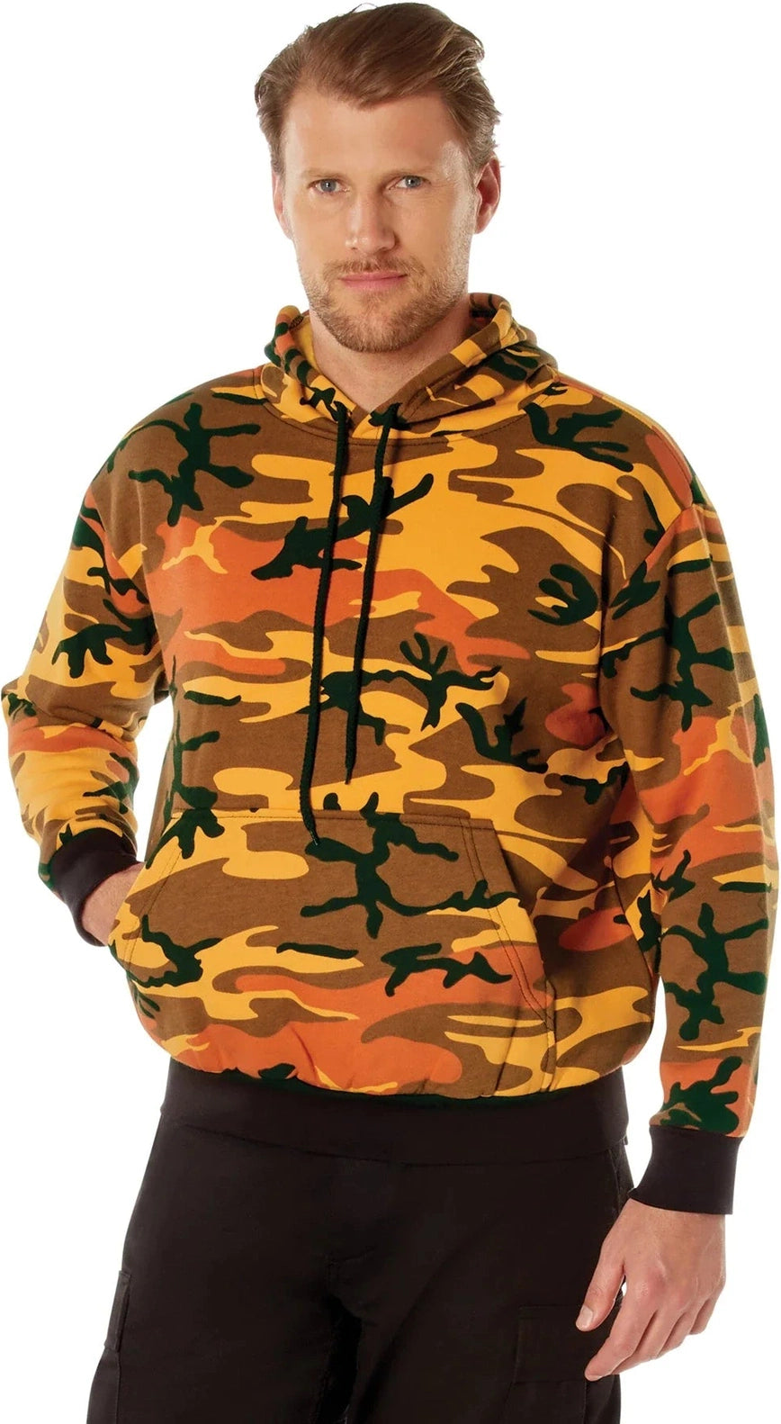 Camo Pullover Hooded Sweatshirt - Savage Orange / s