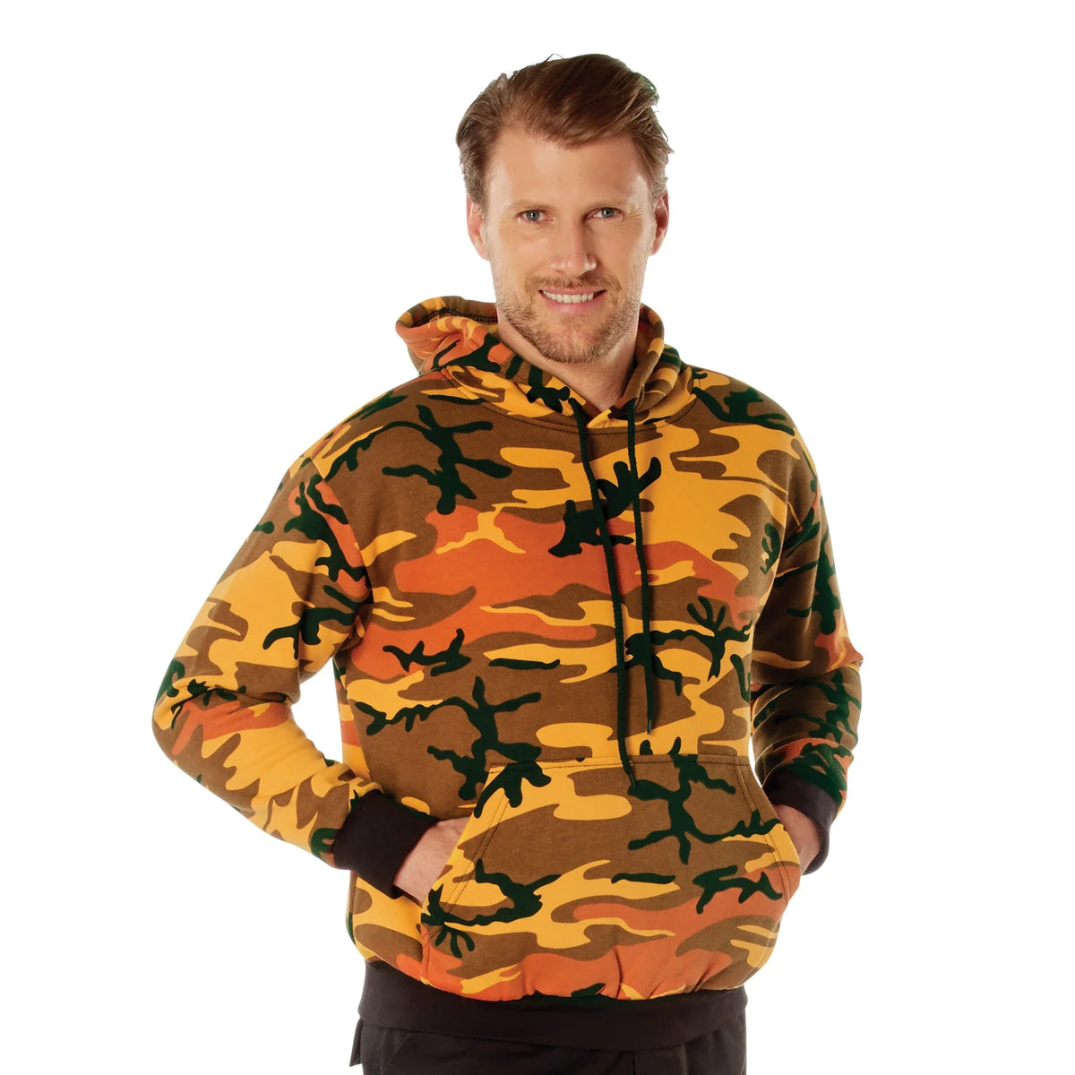 Camo Pullover Hooded Sweatshirt - Savage Orange / s