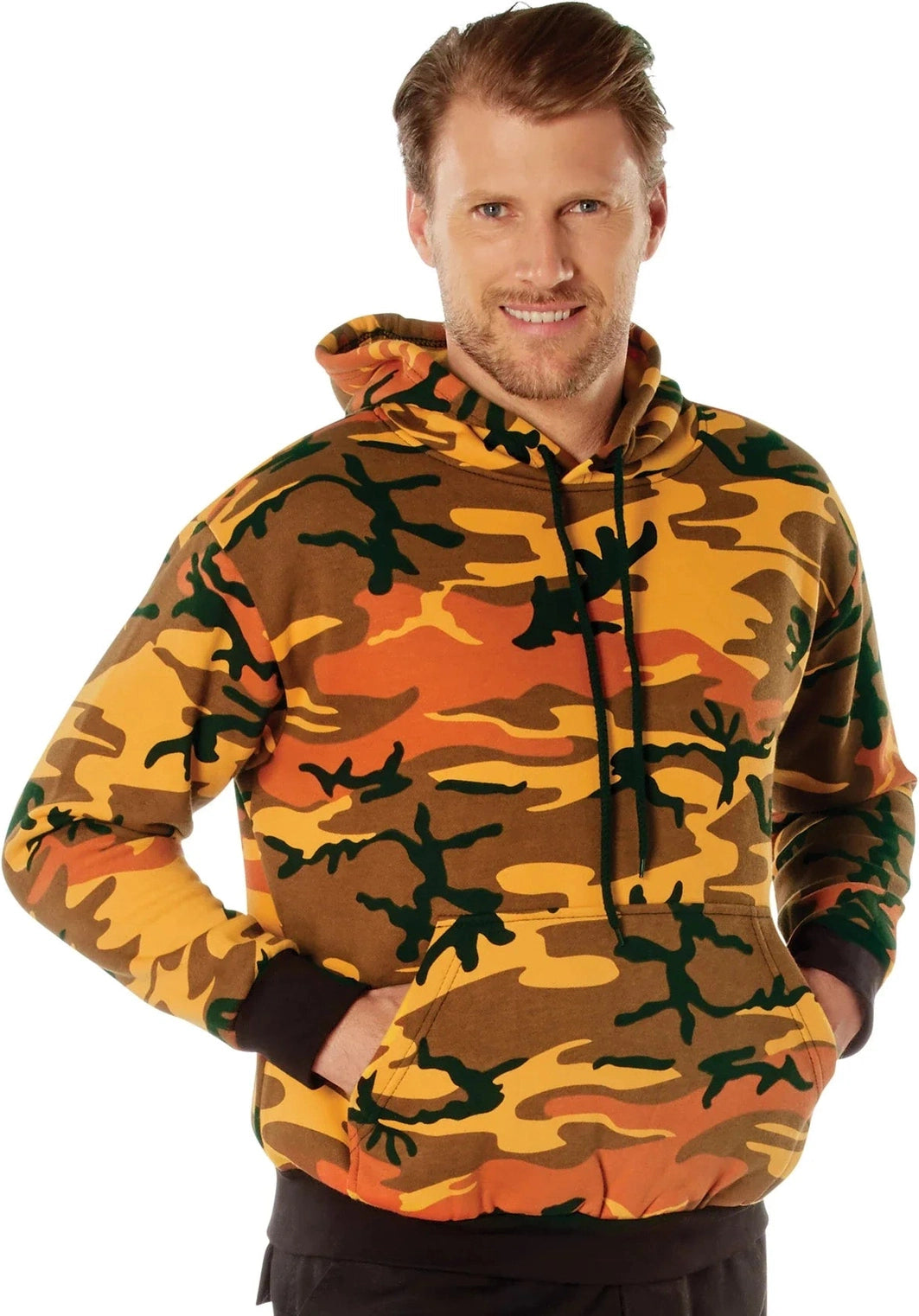 Camo Pullover Hooded Sweatshirt - Savage Orange / s