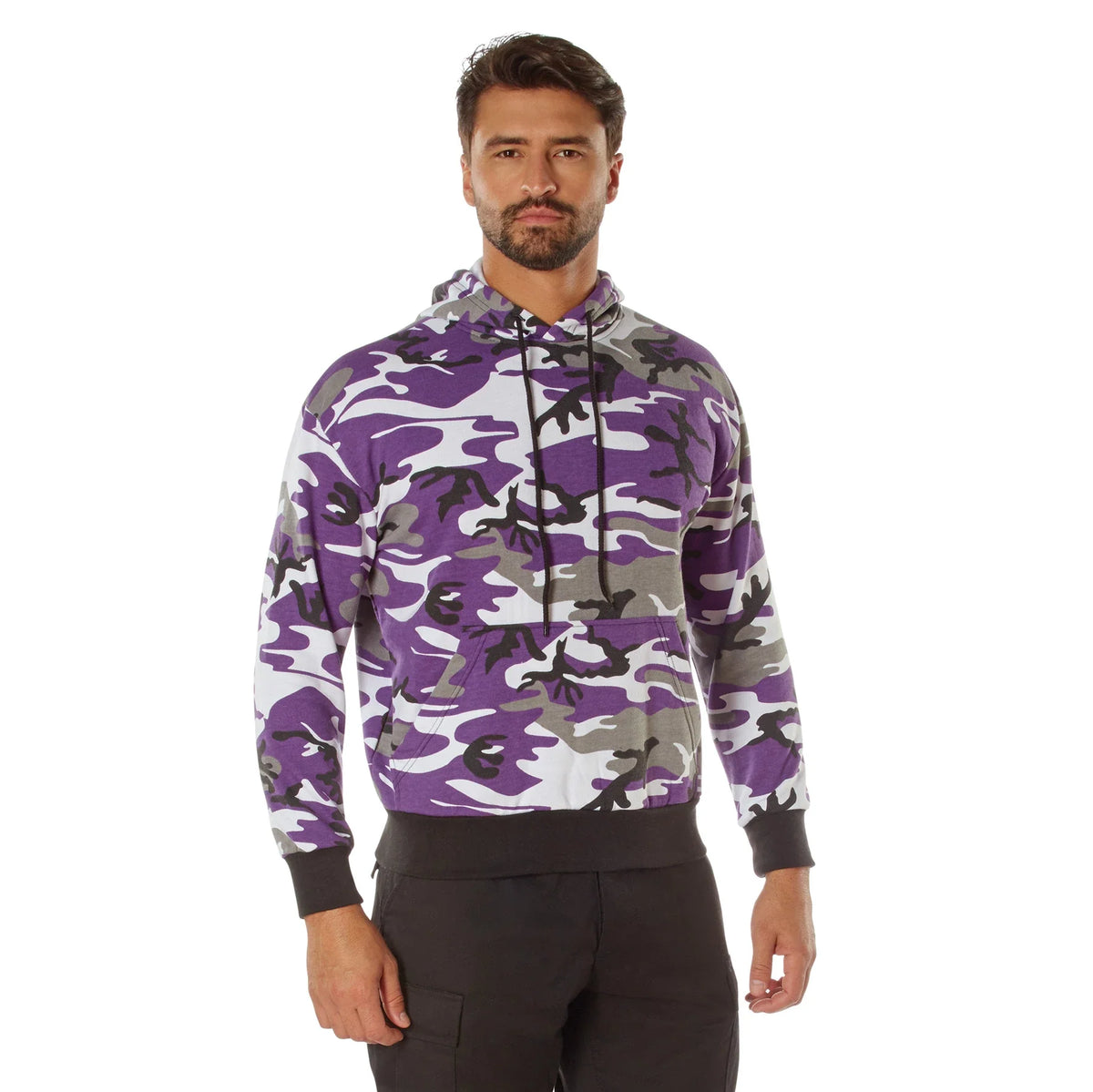 Camo Pullover Hooded Sweatshirt - Ultra Violet / s