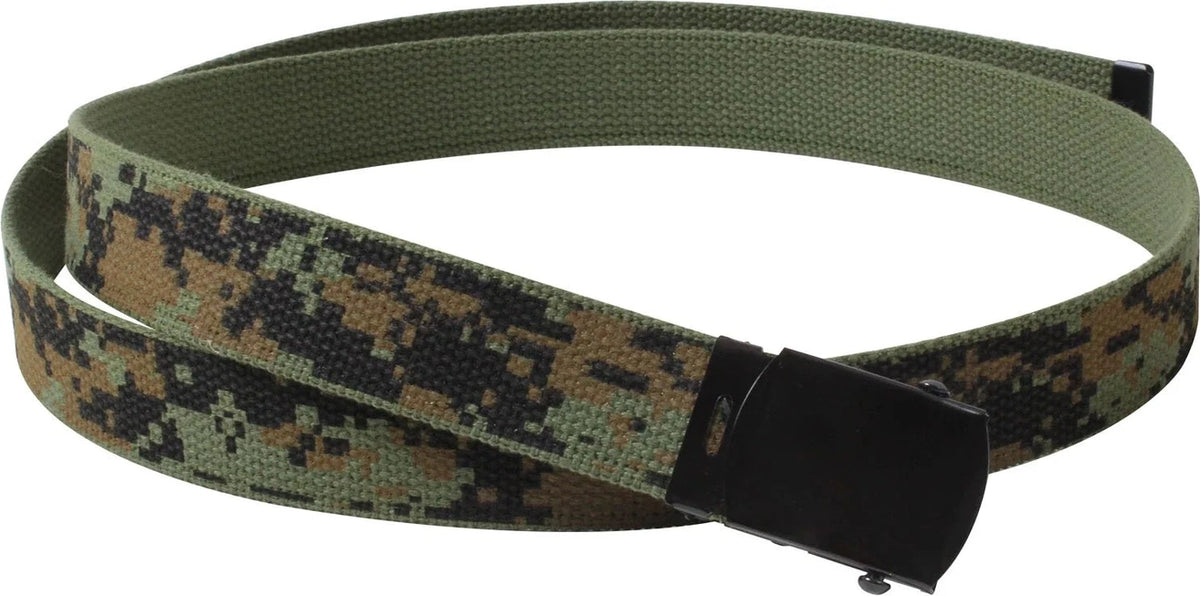 Camo Reversible Web Belt - Woodland Digital / Olive Drab / 54 Inches