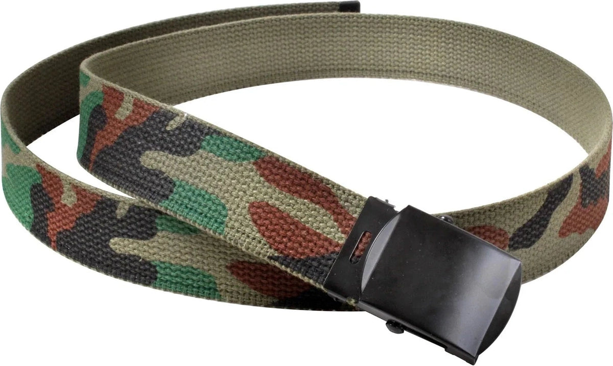 Camo Reversible Web Belt - Woodland / Olive Drab / 44 Inches