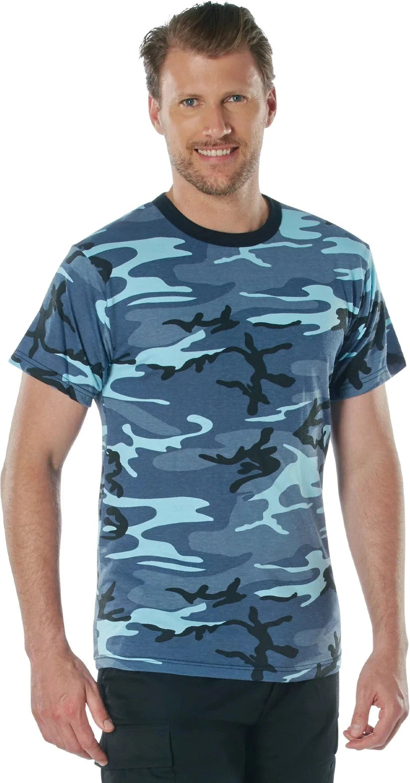 Camo T-shirt - Sky Blue / 2xl