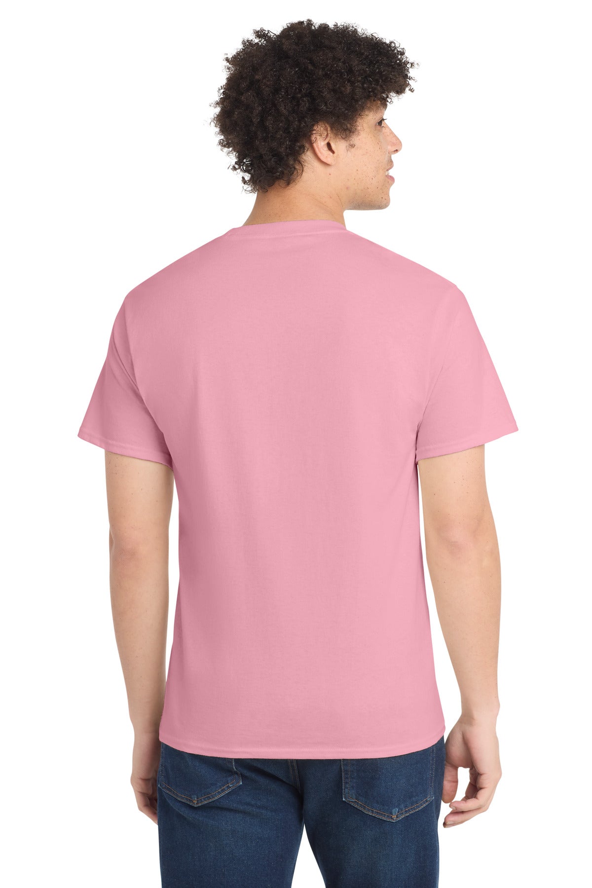 Candy Pink Port & Co Core Cotton Tee. PC54