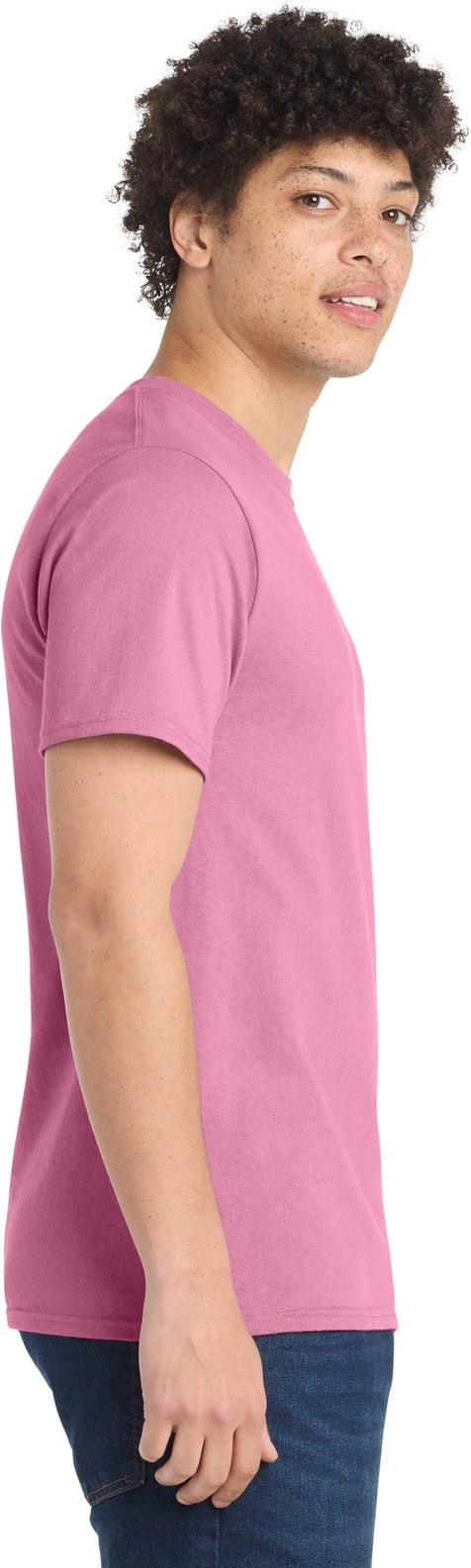 Candy Pink Port & Co Essential Tee. PC61