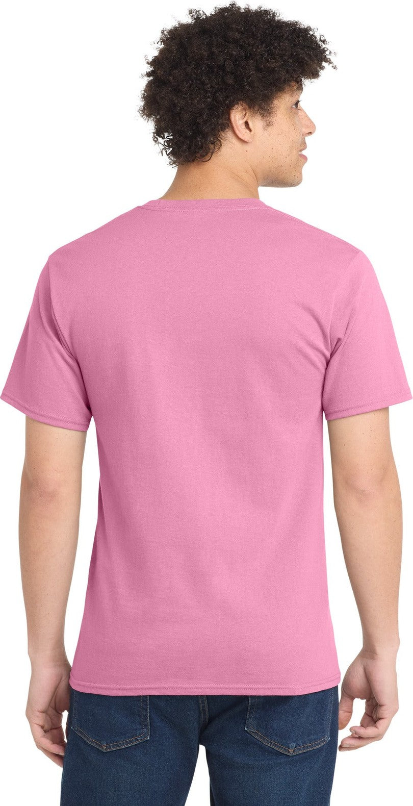 Candy Pink Port & Co Essential Tee. PC61