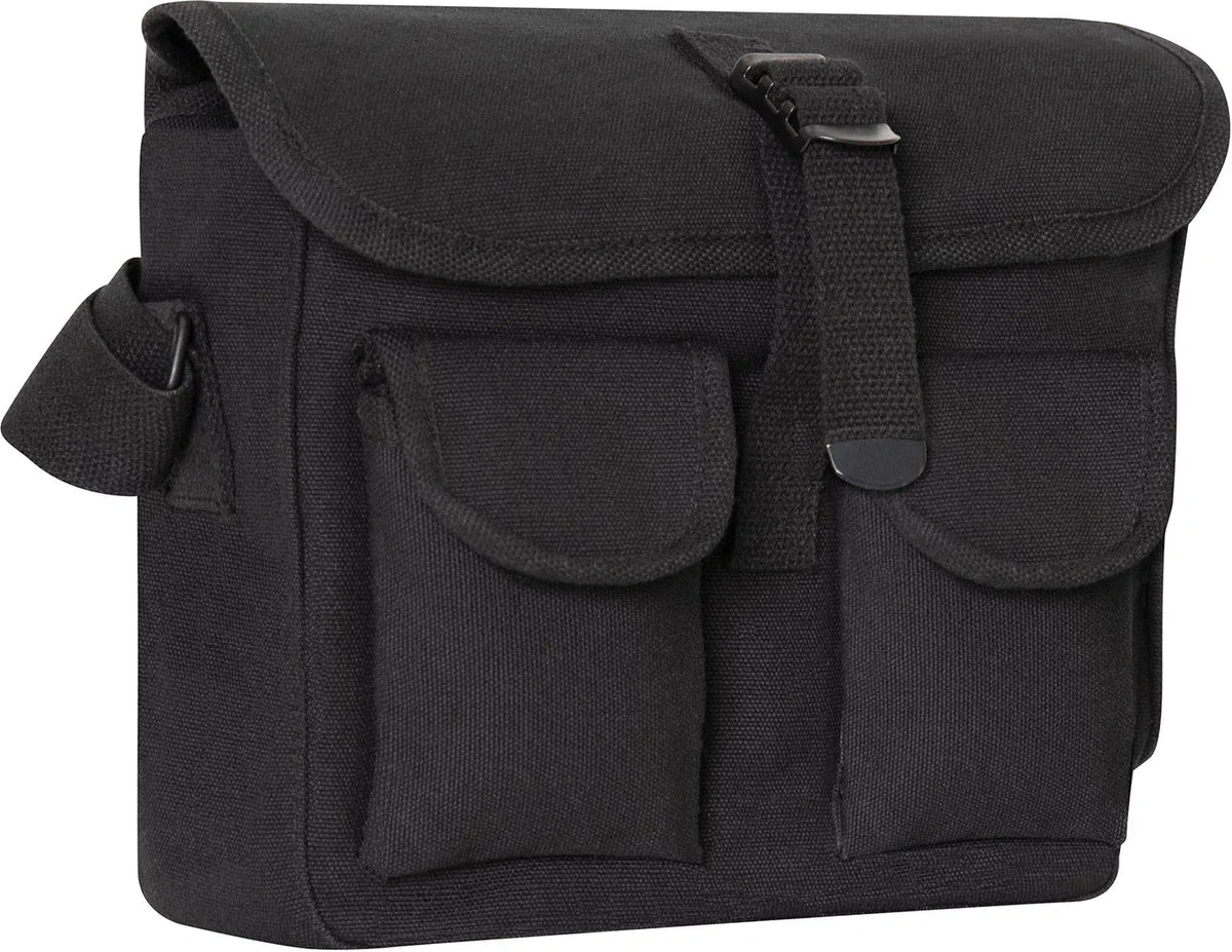 Canvas Ammo Shoulder Bag - Black